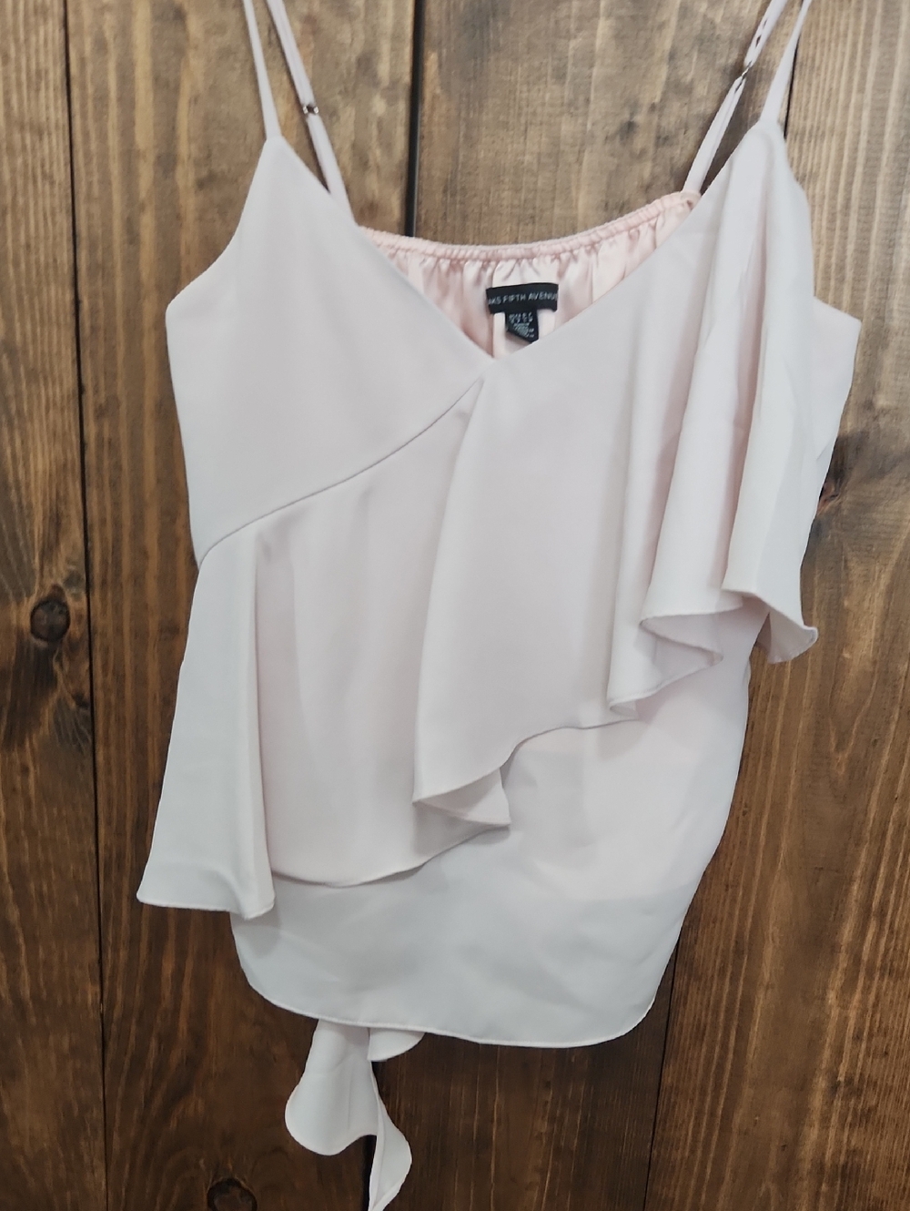 Saks Light Blush Ruffle Camisole